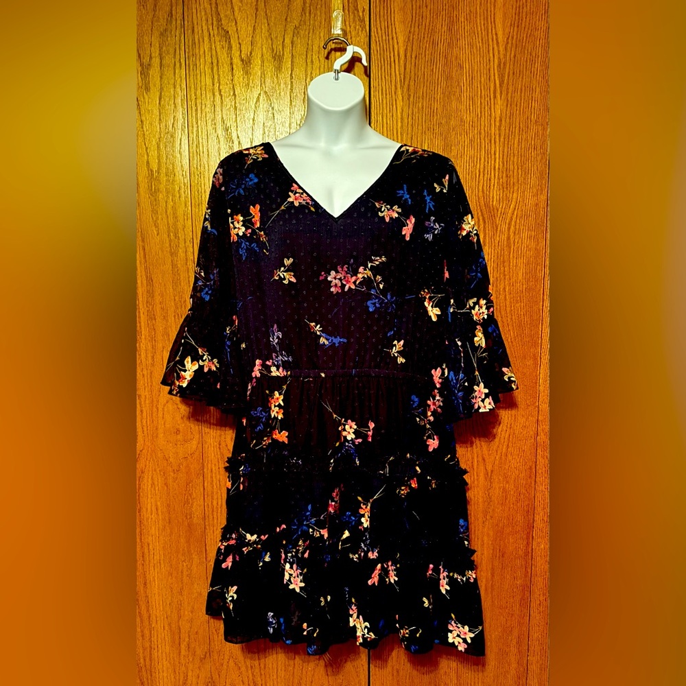 Eliza J. Tiered V-Neck Floral Dress